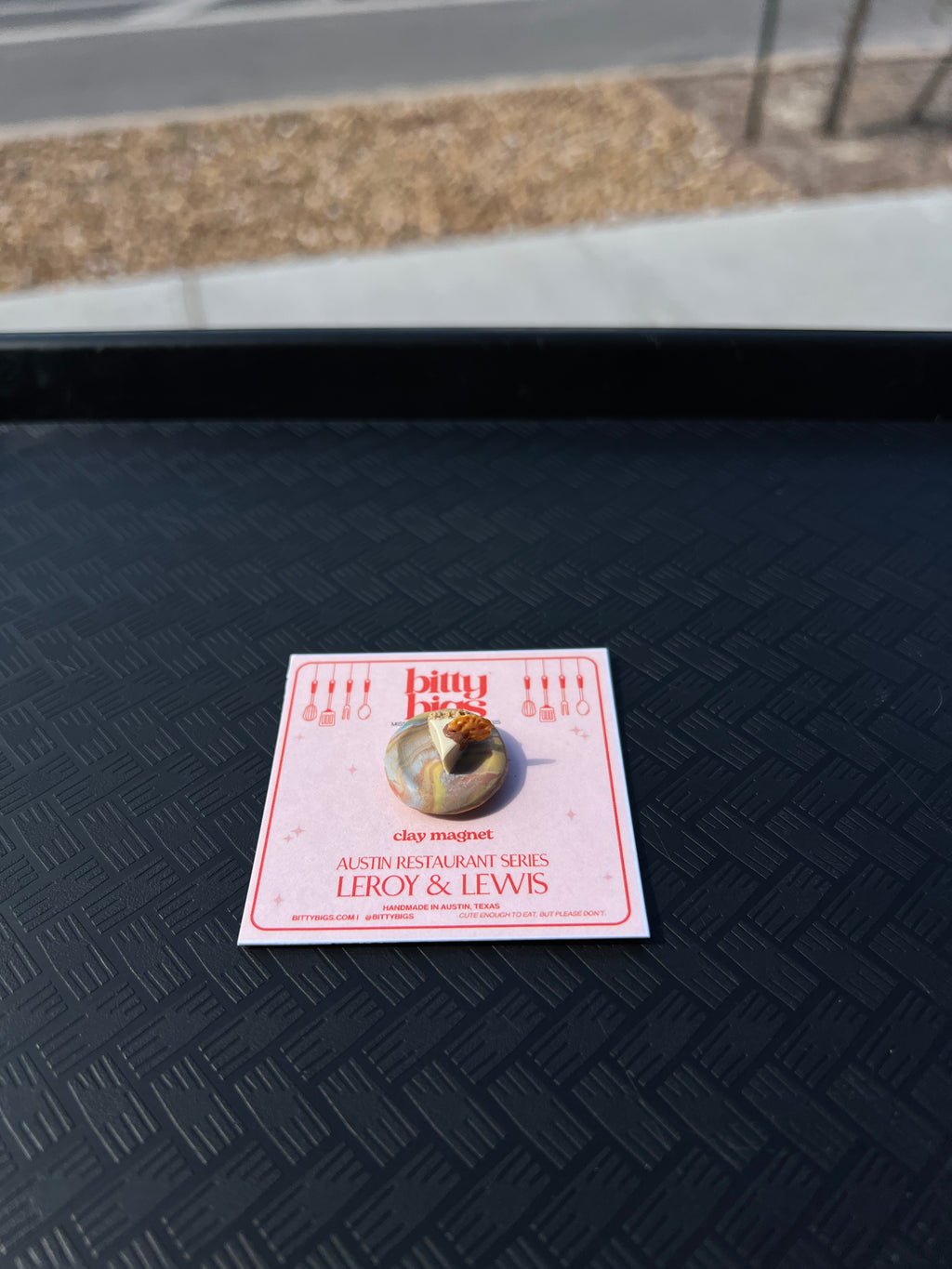 Mini Cheesecake Magnet | Handmade Austin Food Art | Bitty Bigs